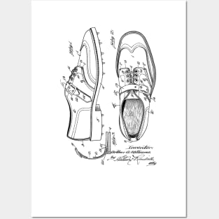 Shoe Vintage Patent Hand Drawing Posters and Art